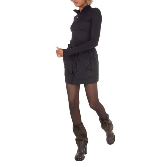 FX01489B New Burberry Joss Press-stud Taffeta Mini Skirt - Picture 3 of 6